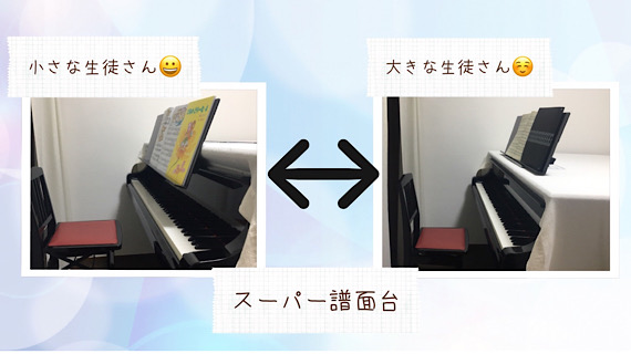 福岡市南区「Chikaピアノ教室」の手作り備品・スーパー譜面台の写真
